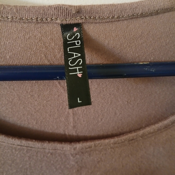 Women's Soft Splash Criss-Crossed Shoulder Sides Brown Blouse Size Large - Picture 6 of 13